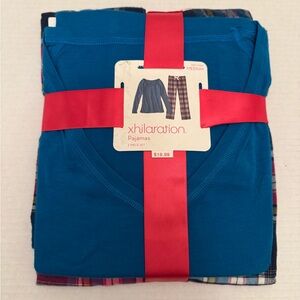 Xhilaration Teal & Multicolor Plaid Women’s Pajama Set